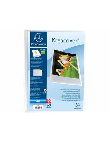 PROTEGE-DOCUMENTS PERSONNALISABLE EXACOMPTA KREACOVER POLYPROPYLENE SEMI-RIGIDE A4 24X32CM 120