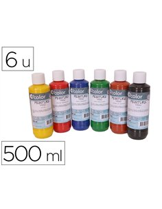 PEINTURE O'COLOR PAILLETEE 500 ML COLORIS CLASSIQUES ASSORTIS COFFRET 6 BOUTEILLES