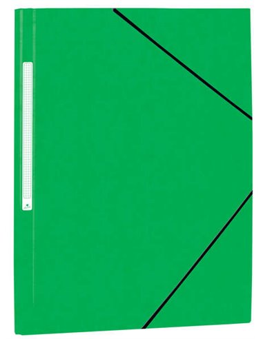 Chemise cartonnée Mariola Simil Prespan avec étiquette à dos folio 500 g/m² - Dimensions 34 x 25 cm - Fermeture élastique - Vert