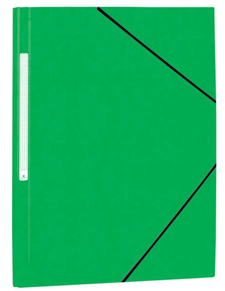 Chemise cartonnée Mariola Simil Prespan avec étiquette à dos folio 500 g/m² - Dimensions 34 x 25 cm - Fermeture élastique - Vert