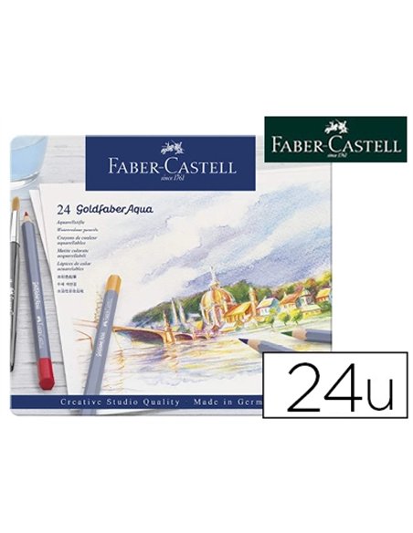 CRAYON COULEUR FABER CASTELL GOLDFABER AQUARELLABLE BOÎTE 24 UNITÉS