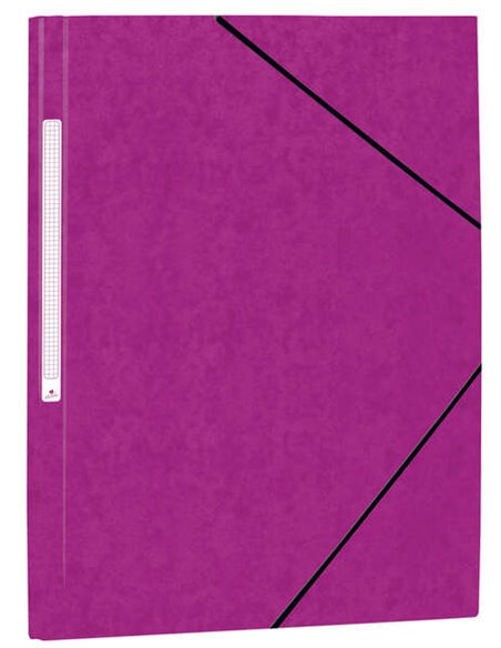 Chemise cartonnée Mariola Simil Prespan avec étiquette sur le dos Folio 500 g/m² - Dimensions 34 x 25 cm - Fermeture par élastiq