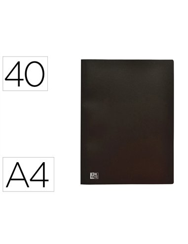 PROTEGE-DOCUMENTS OXFORD STANDUP A4 COUVERTURE POLYPROPYLENE SOUPLE 40 POCHETTES 80 VUES COLORIS NOIR