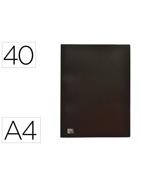 PROTEGE-DOCUMENTS OXFORD STANDUP A4 COUVERTURE POLYPROPYLENE SOUPLE 40 POCHETTES 80 VUES COLORIS NOIR