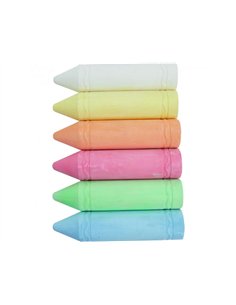 CRAIE TROTTOIR JUMBO O COLOR DIAMETRE 45 MM  LONG 19 CM  COLORIS ASSORTIS ETUI 6 UNITES