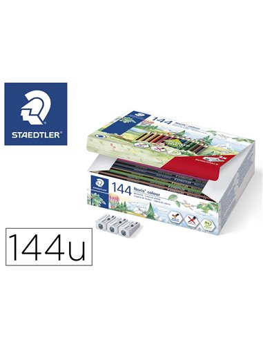CRAYON WOPEX STAEDTLER NORIS COLOUR 185 ULTRA-RÉSISTANT COLORIS ASSORTIS COFFRET ÉCOLE 144 UNITÉS