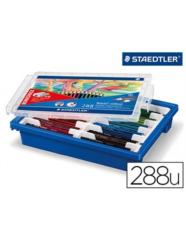 CRAYON WOPEX STAEDTLER NORIS COLOUR 185 ULTRA-RÉSISTANT COLORIS ASSORTIS COFFRET ÉCOLE 288 UNITÉS