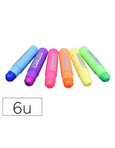 BATON GOUACHE STICK'COLOR SOLIDE TOUS SUPPORTS COLORIS  FLUO ASSORTIS BOITE 6 UNITES