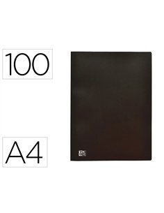 PROTEGE-DOCUMENTS OXFORD STANDUP A4 COUVERTURE POLYPROPYLENE SOUPLE 100 POCHETTES FIXES 200 VUES COLORIS NOIR