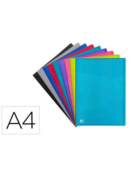 PROTEGE-DOCUMENTS OXFORD OSMOSE PP A4 20 POCHETTES 40 VUES DECOUPE COIN COLORIS ASSORTIS OPAQUES/TRANSLUCIDES