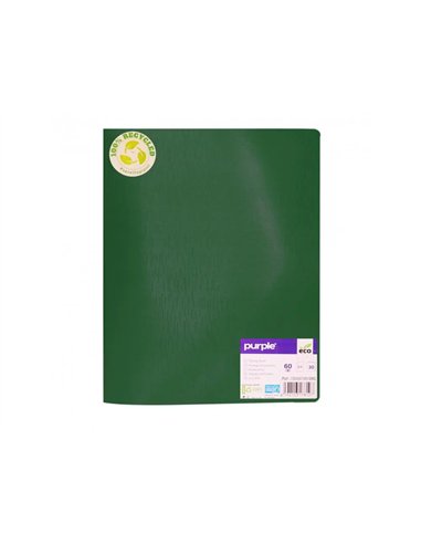 PROTEGE-DOCUMENTS OFFICE PLAST ECO GREEN RECYCLE 60  VUES QUALITE PP 40 MICRONS  GRAINE COLORIS  VERT