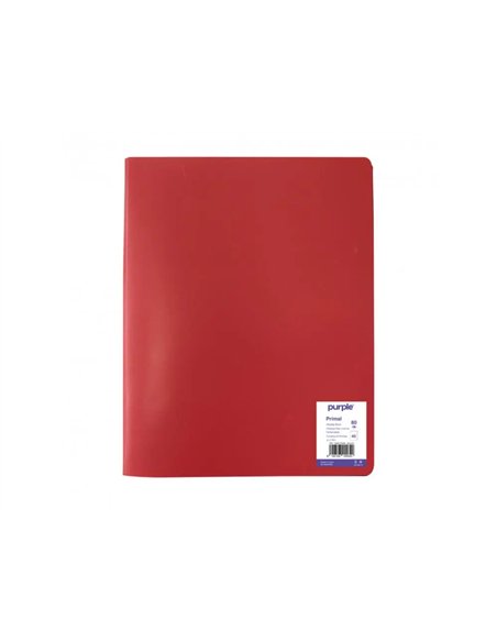 PROTEGE-DOCUMENTS OFFICE PLAST ECO GREEN RECYCLE 40  VUES QUALITE PP 40 MICRONS  GRAINE COLORIS ROUGE