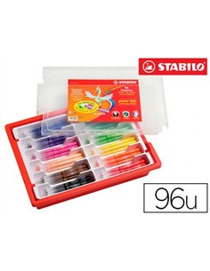 CRAYON COULEUR STABILO TRIO LONG BOIS TRIANGULAIRE 175MM MINE LARGE SOUPLE 4MM COLORIAGE RAPIDE COFFRET SCOLAIRE 96U