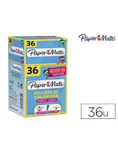 FEUTRE COLORIAGE PAPER MATE POINTE LARGE COLORIS ASSORTIS POT 36 UNITÉS