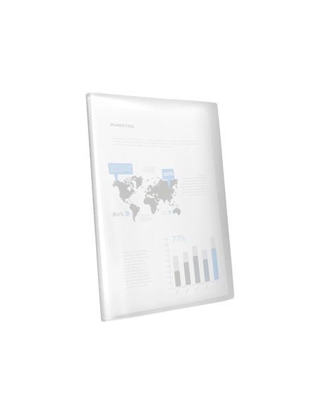 PROTÈGE-DOCUMENTS LIDERPAPEL POLYPROPYLÈNE COUVERTURE FLEXIBLE 30 POCHETTES FIXES A4 210X297MM ROUGE TRANSLUCIDE