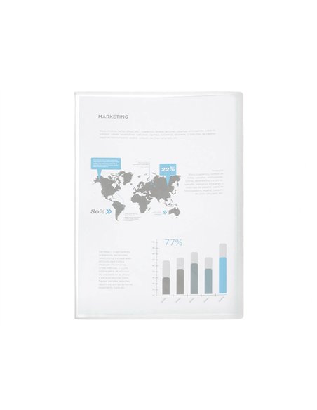 PROTÈGE-DOCUMENTS LIDERPAPEL POLYPROPYLÈNE COUVERTURE FLEXIBLE 20 POCHETTES FIXES A4 210X297MM TRANSPARENT