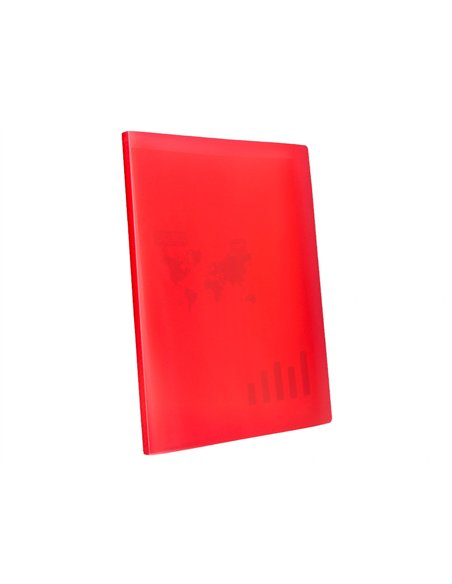 PROTÈGE-DOCUMENTS LIDERPAPEL POLYPROPYLÈNE COUVERTURE FLEXIBLE 10 POCHETTES FIXES A4 210X297MM ROUGE TRANSLUCIDE