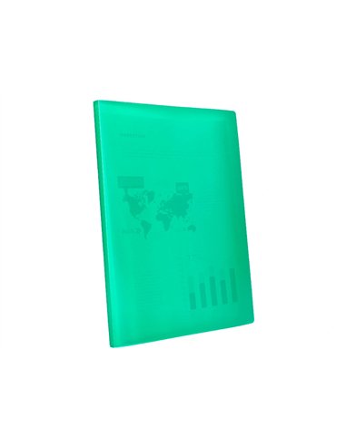 PROTEGE-DOCUMENTS LIDERPAPEL POLYPROPYLENE COUVERTURE  FLEXIBLE 60 POCHETTES FIXES A4 220X297MM VERT TRANSLUCIDE