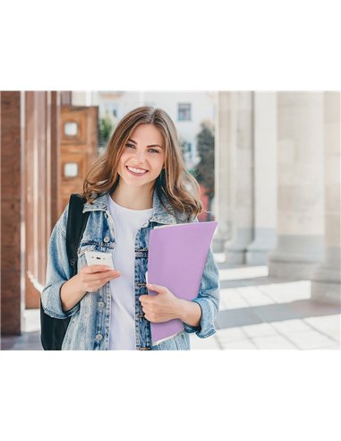 PROTEGE-DOCUMENTS LIDERPAPEL POLYPROPYLENE COUVERTURE  FLEXIBLE 60 POCHETTES FIXES A4 220X297MM LAVANDE OPAQUE