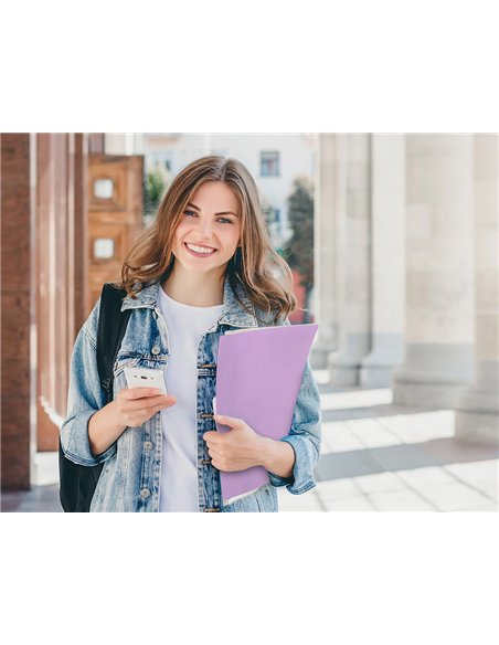 PROTEGE-DOCUMENTS LIDERPAPEL POLYPROPYLENE COUVERTURE  FLEXIBLE 60 POCHETTES FIXES A4 220X297MM LAVANDE OPAQUE
