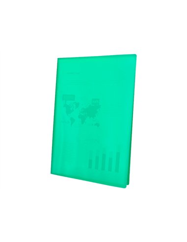 PROTEGE-DOCUMENTS LIDERPAPEL POLYPROPYLENE COUVERTURE  FLEXIBLE 40 POCHETTES FIXES A4 220X297MM VERT TRANSLUCIDE