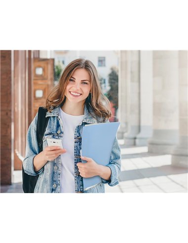 PROTEGE-DOCUMENTS LIDERPAPEL POLYPROPYLENE COUVERTURE  FLEXIBLE 20 POCHETTES FIXES A4 210X297MM BLEU CIEL OPAQUE