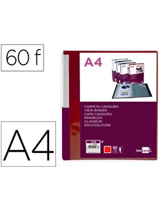 PROTEGE-DOCUMENTS LIDERPAPEL PERSONNALISABLE KANGOUROU POLYPROPYLENE 60 POCHETTES  FIXES A4 COLORIS ROUGE