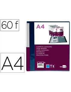 PROTEGE-DOCUMENTS LIDERPAPEL PERSONNALISABLE KANGOUROU POLYPROPYLENE 60 POCHETTES  FIXES A4 COLORIS BLEU