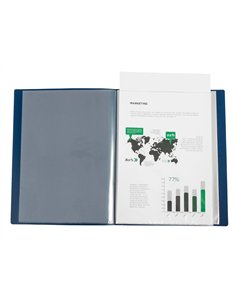 PROTEGE-DOCUMENTS LIDERPAPEL PERSONNALISABLE KANGOUROU POLYPROPYLENE 60 POCHETTES  FIXES A4 COLORIS BLEU 2