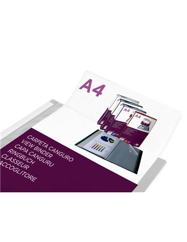 PROTEGE-DOCUMENTS LIDERPAPEL PERSONNALISABLE KANGOUROU POLYPROPYLENE 30 POCHETTES  FIXES A4 COLORIS TRANSPARENT