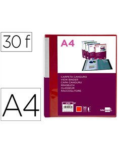 PROTEGE-DOCUMENTS LIDERPAPEL PERSONNALISABLE KANGOUROU POLYPROPYLENE 30 POCHETTES  FIXES A4 COLORIS ROUGE