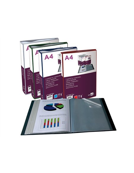 PROTEGE-DOCUMENTS LIDERPAPEL PERSONNALISABLE KANGOUROU POLYPROPYLENE 30 POCHETTES  FIXES A4 COLORIS BLEU