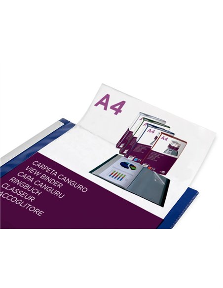 PROTEGE-DOCUMENTS LIDERPAPEL PERSONNALISABLE KANGOUROU POLYPROPYLENE 30 POCHETTES  FIXES A4 COLORIS BLEU