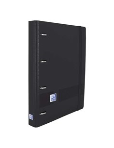 Classeur Oxford Europeanbinder Live & Go 4 anneaux A4+ avec recharge quadrillée 5 x 5 mm et 4 trous - Couverture plastique résis