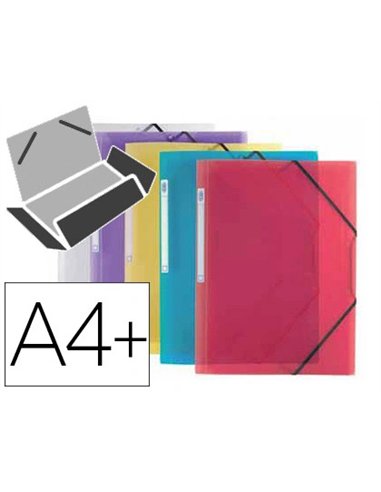 CHEMISE OXFORD HAWAÏ PP DOS RIGIDE 240X320MM DOCUMENTS A4 DOS 25MM RABATS CLIPSÉS ÉLASTIQUE 6 COLORIS ASSORTIS