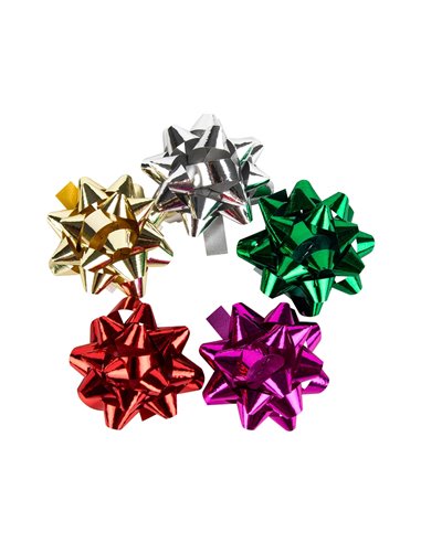 ÉTOILE ADHÉSIVE LIDERPAPEL FANTAISIE PETIT FORMAT LARGEUR ÉTOILE 4CM COLORIS MÉTALLISÉ