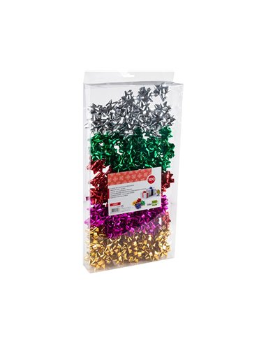 ÉTOILE ADHÉSIVE LIDERPAPEL FANTAISIE FORMAT MOYEN LARGEUR ÉTOILE 5.5CM COLORIS MÉTALLISÉ