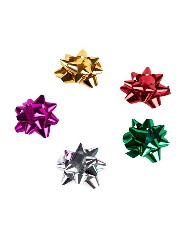 ÉTOILE ADHÉSIVE LIDERPAPEL FANTAISIE FORMAT MOYEN LARGEUR ÉTOILE 5.5CM COLORIS MÉTALLISÉ