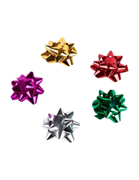 ÉTOILE ADHÉSIVE LIDERPAPEL FANTAISIE FORMAT MOYEN LARGEUR ÉTOILE 5.5CM COLORIS MÉTALLISÉ