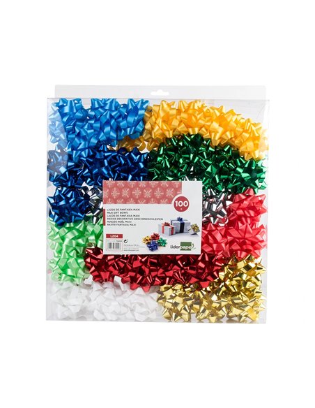 ÉTOILE ADHÉSIVE LIDERPAPEL FANTAISIE FORMAT MAXI LARGEUR ÉTOILE 6.5CM COLORIS MÉTALLISÉ