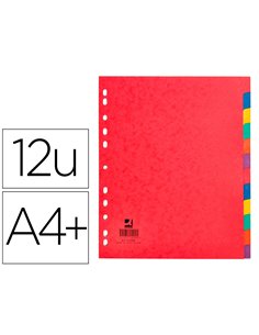 INTERCALAIRE Q-CONNECT CARTE LUSTRÉE 225G 12 POSITIONS A4+ 212X310MM