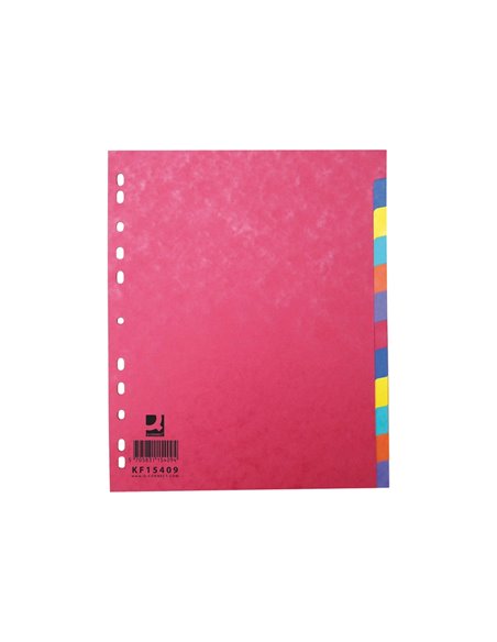 INTERCALAIRE Q-CONNECT CARTE LUSTRÉE 225G 12 POSITIONS A4+ 212X310MM