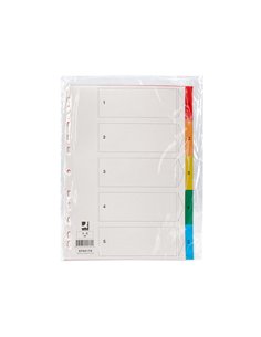 INTERCALAIRE Q-CONNECT PLASTIQUE 5 POSITIONS A4  INDICE MULTIPERFORE 2