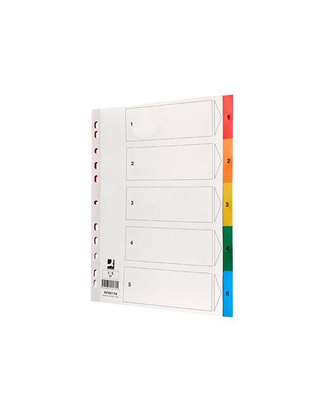 INTERCALAIRE Q-CONNECT PLASTIQUE 5 POSITIONS A4  INDICE MULTIPERFORE