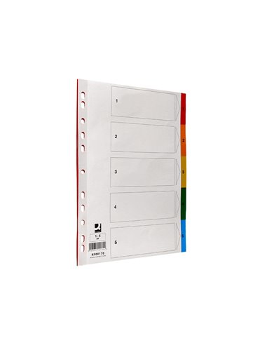 INTERCALAIRE Q-CONNECT PLASTIQUE 5 POSITIONS A4  INDICE MULTIPERFORE