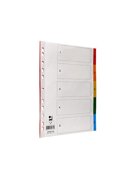 INTERCALAIRE Q-CONNECT PLASTIQUE 5 POSITIONS A4  INDICE MULTIPERFORE