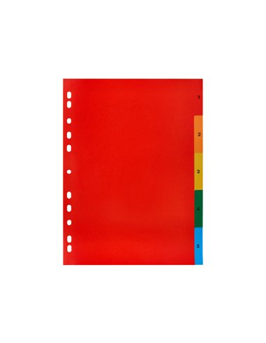 INTERCALAIRE Q-CONNECT PLASTIQUE 5 POSITIONS A4  INDICE MULTIPERFORE