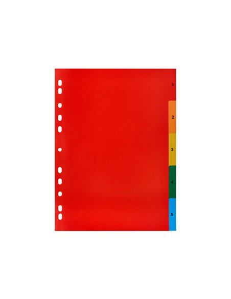 INTERCALAIRE Q-CONNECT PLASTIQUE 5 POSITIONS A4  INDICE MULTIPERFORE