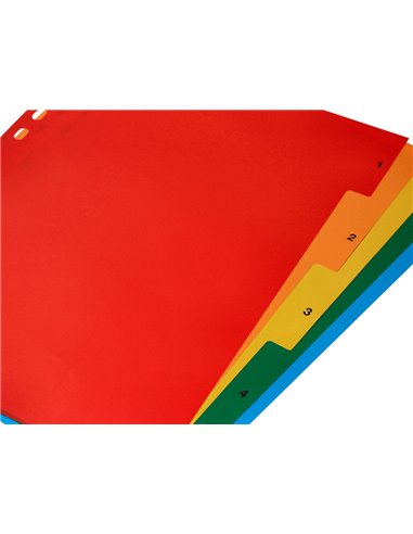 INTERCALAIRE Q-CONNECT PLASTIQUE 5 POSITIONS A4  INDICE MULTIPERFORE