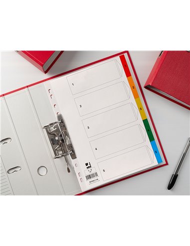 INTERCALAIRE Q-CONNECT PLASTIQUE 5 POSITIONS A4  INDICE MULTIPERFORE